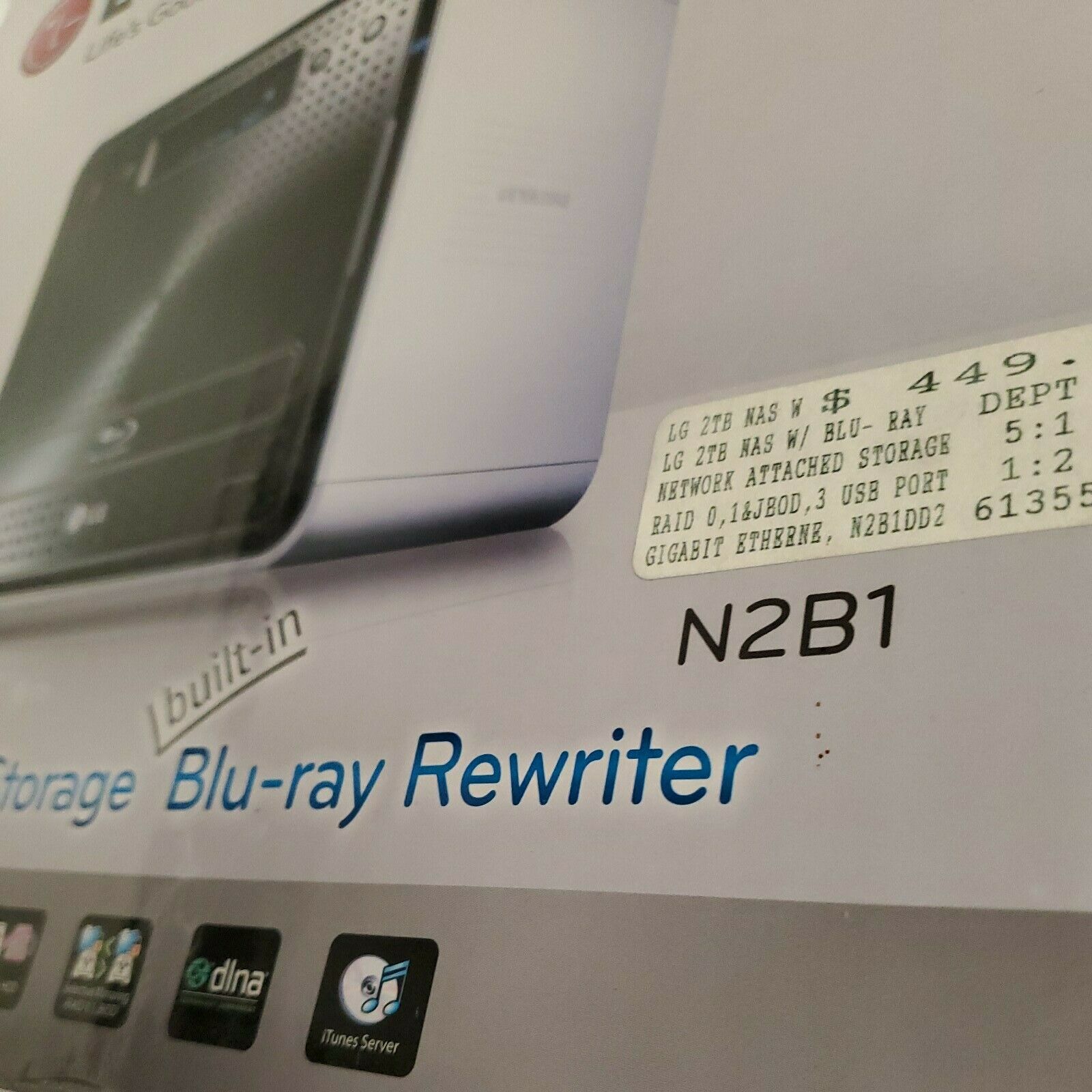 LG N2B1 2TB Network Data Storage Station BLURAY RE-WRITER TORRENT ETC. NEW