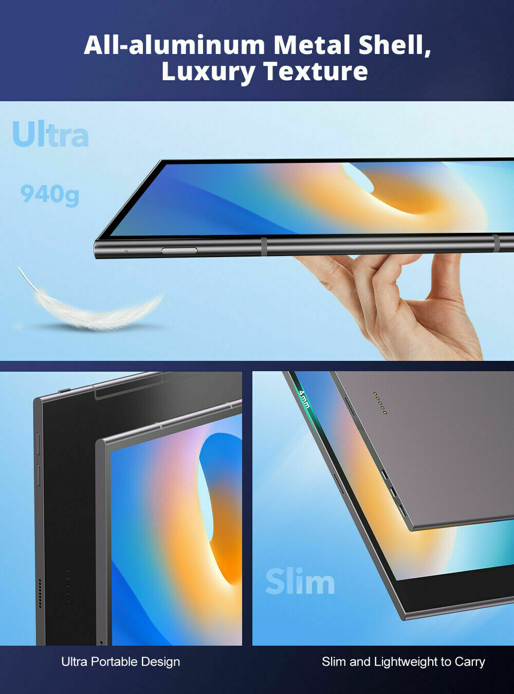 UPERFECT 15.6 QLED 4K Touchscreen 100% DCI-P3 100000:1 Monitor For Laptop Design