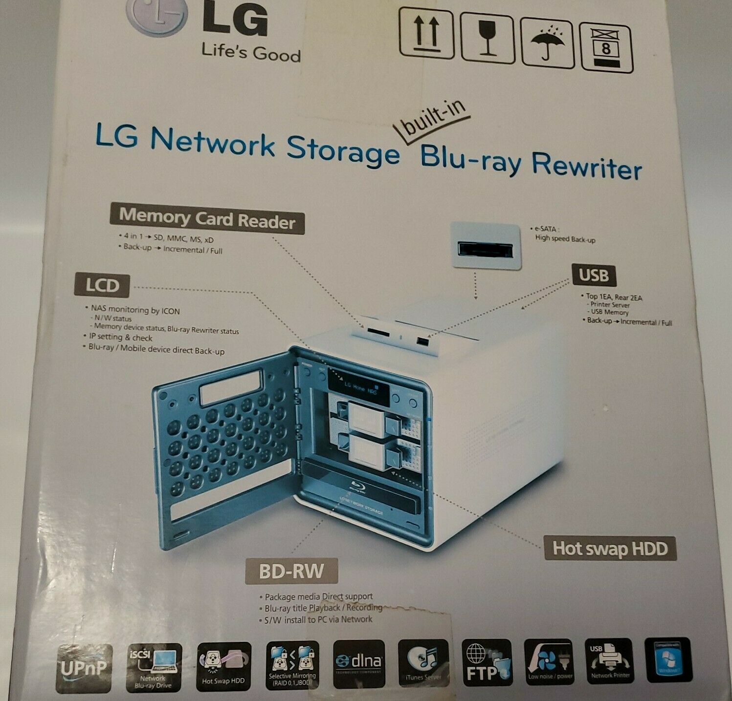 LG N2B1 2TB Network Data Storage Station BLURAY RE-WRITER TORRENT ETC. NEW
