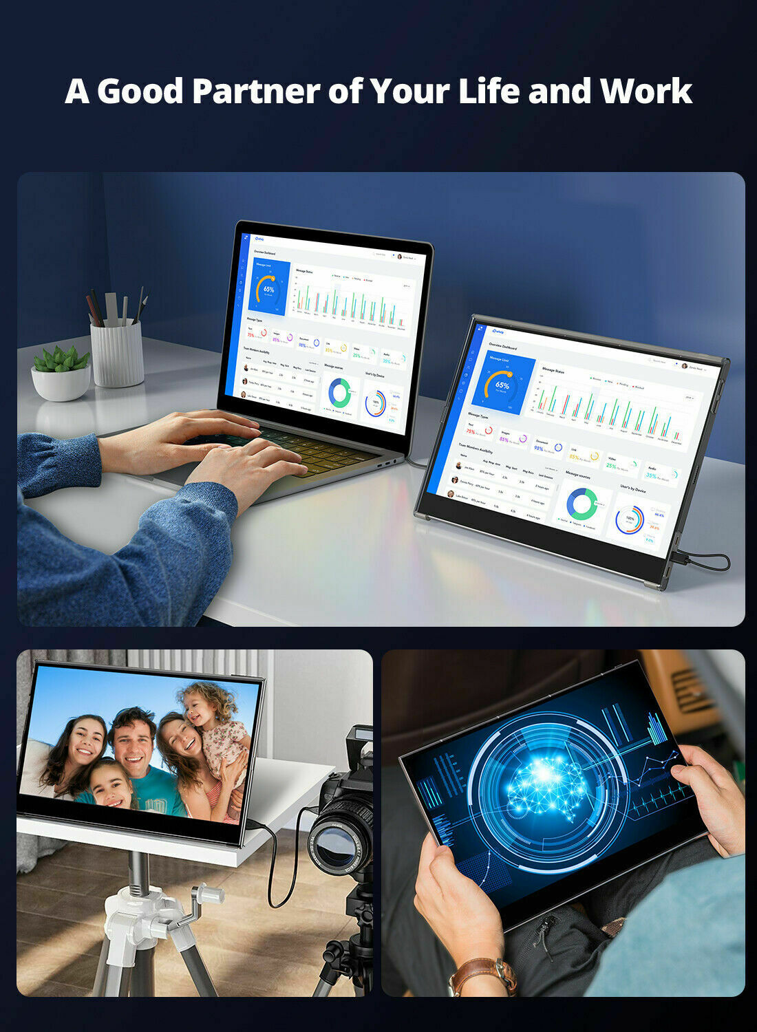 UPERFECT 15.6 QLED 4K Touchscreen 100% DCI-P3 100000:1 Monitor For Laptop Design