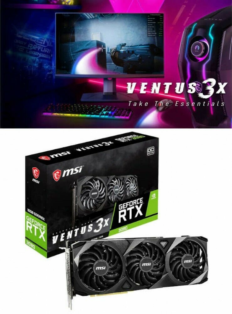 MSI Video Card GeForce RTX 3080 VENTUS 3X 10G OC LHR PCI-Exp 4 10GB GDDR6X Japan