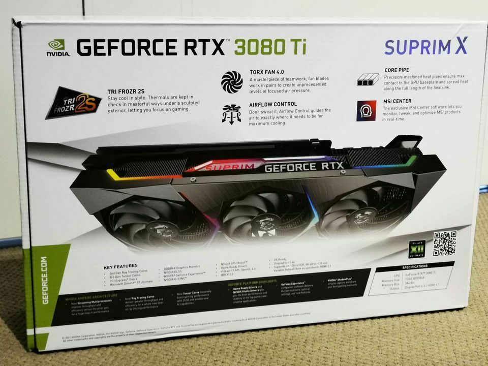 MSI GeForce RTX 3080 Ti SUPRIM X 12G DDR6X 3XDP 1XHDMI 🔥
