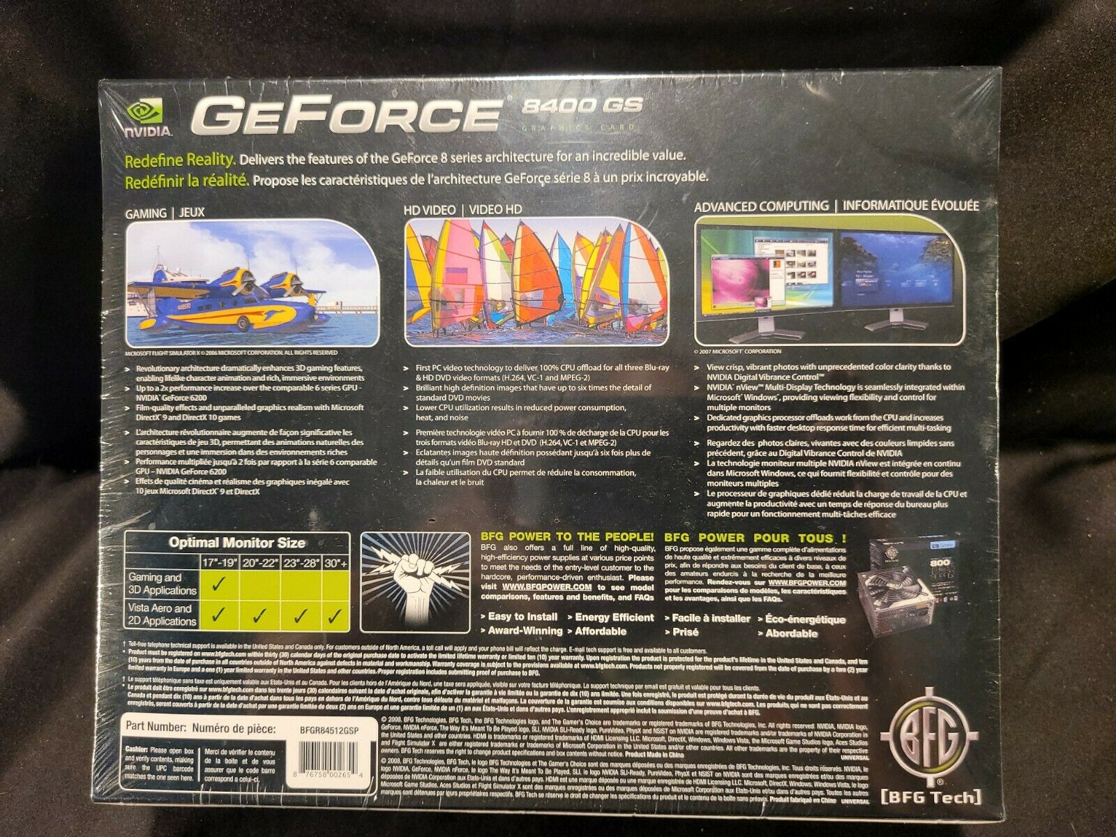 NVidia Geforce 8400 GS PCI DDR2 512MB Video Graphics Card 64 Bit Windows 10