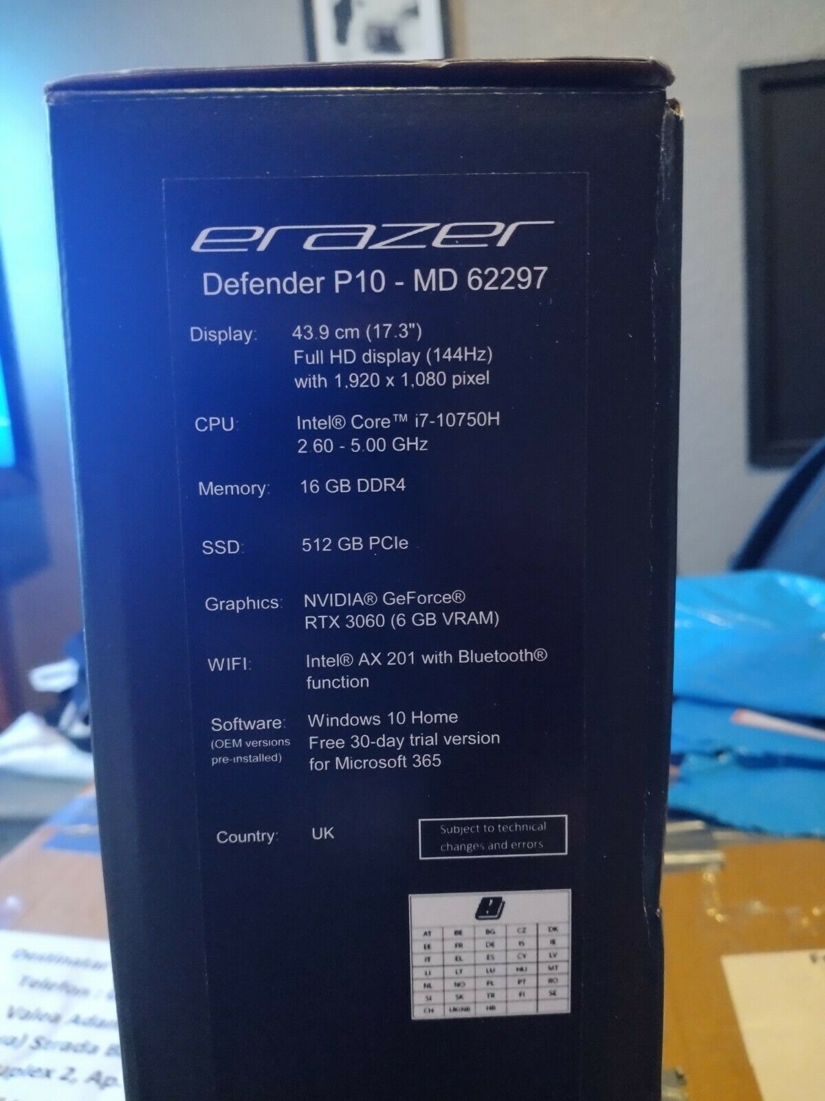 Erazer Defender P10 Md62297 Gaming laptop