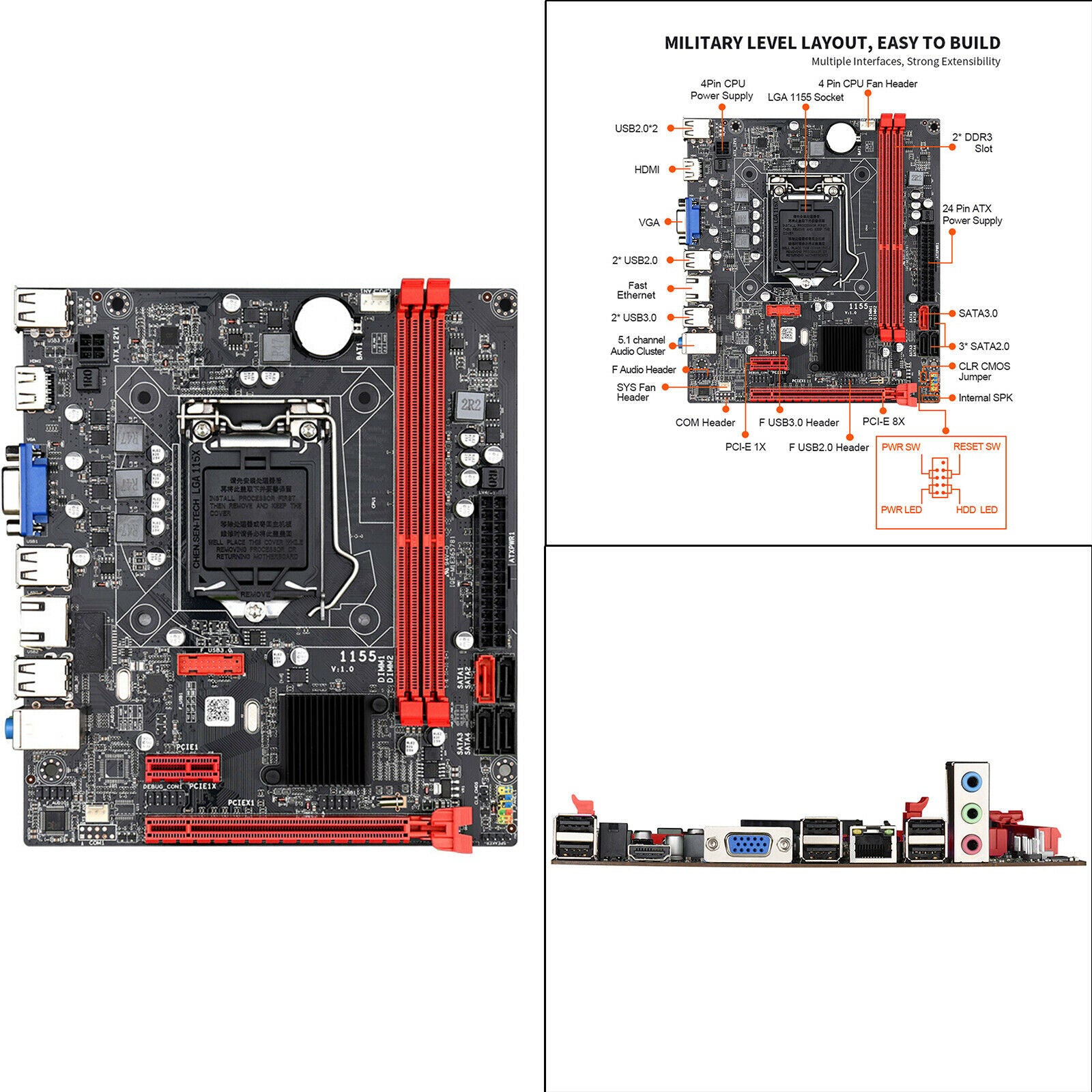 B75 1155 Gaming Motherboard Dual USB3.0 16GB VGA HDMl DDR3 for Desktop