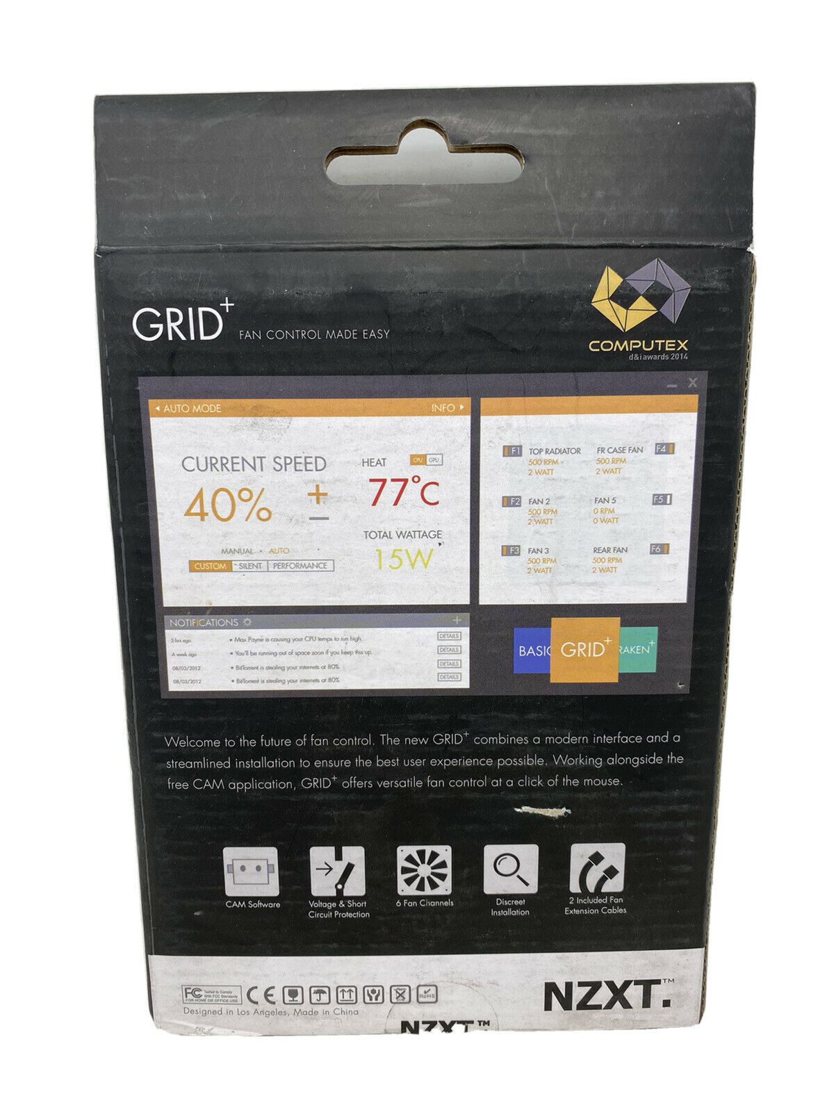 NZXT Digital Controller Cooling Fan with Grid AC-GRIDP-M1