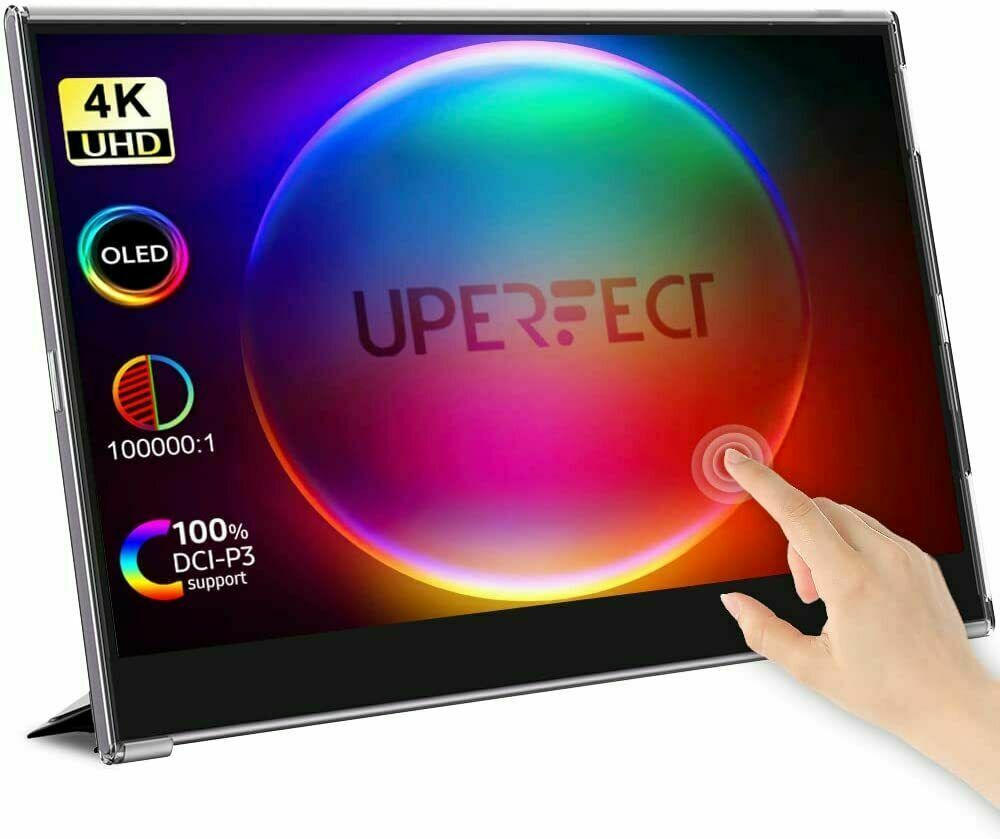 UPERFECT 15.6 QLED 4K Touchscreen 100% DCI-P3 100000:1 Monitor For Laptop Design