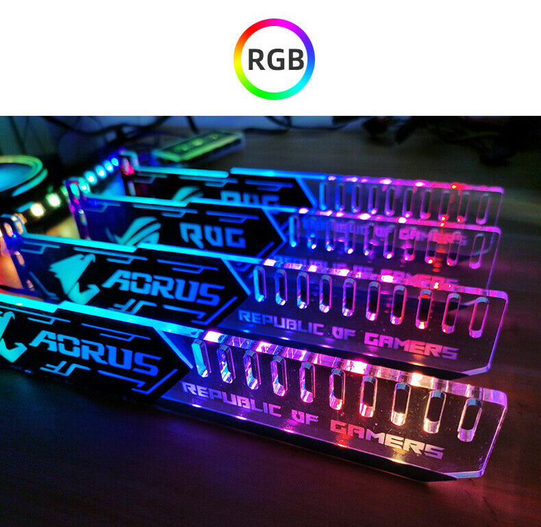 RGB Graphics Card Bracket LED Sync Light Acrylic for Brace GPU Fix Video Card PC