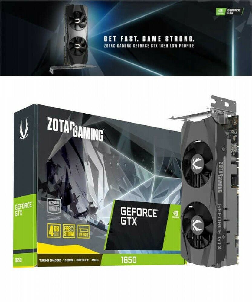 ZOTAC Video Card GeForce GTX 1650 LP GDDR6 PCI Exp 3.0 x16 4GB GDDR5 From Japan