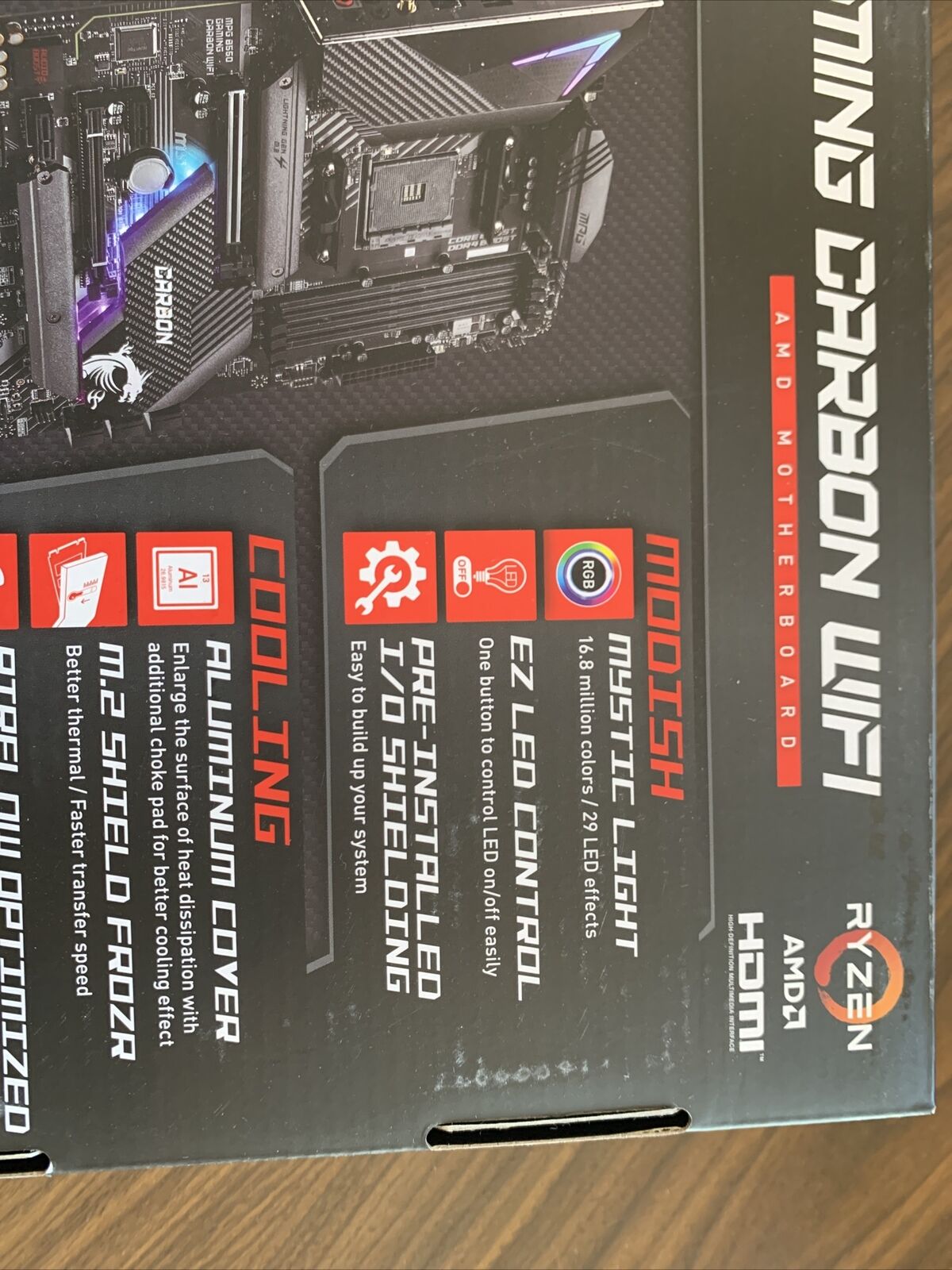msi B550 Gaming motherboard Ryzen Supported.