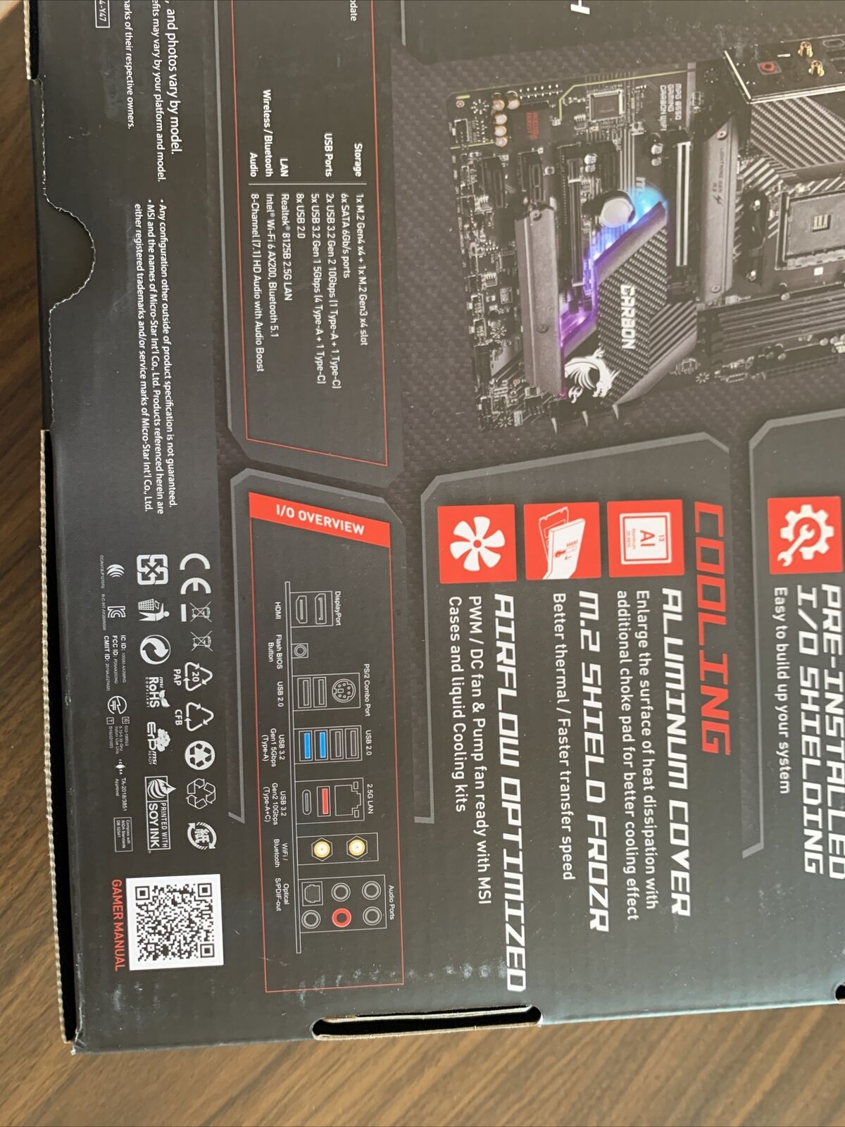 msi B550 Gaming motherboard Ryzen Supported.