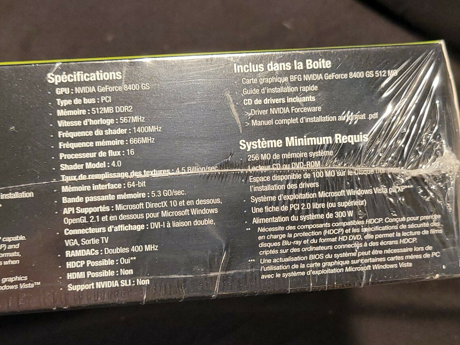 NVidia Geforce 8400 GS PCI DDR2 512MB Video Graphics Card 64 Bit Windows 10