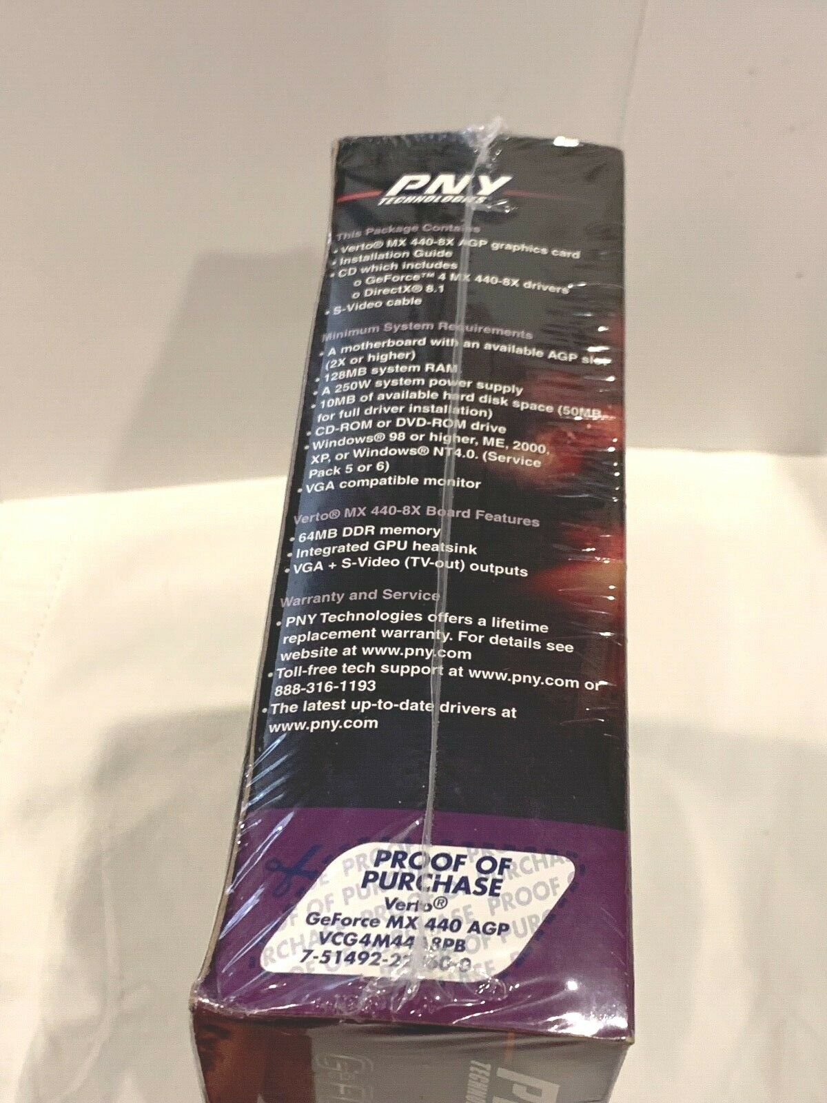 PNY Verto GeForce 4 MX 440 8X AGP Video Graphics Card VCG4M44A8PB 64MB DDR NEW