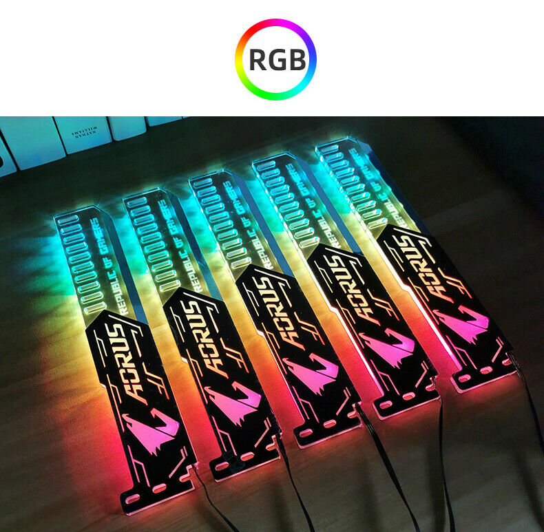 RGB Graphics Card Bracket LED Sync Light Acrylic for Brace GPU Fix Video Card PC