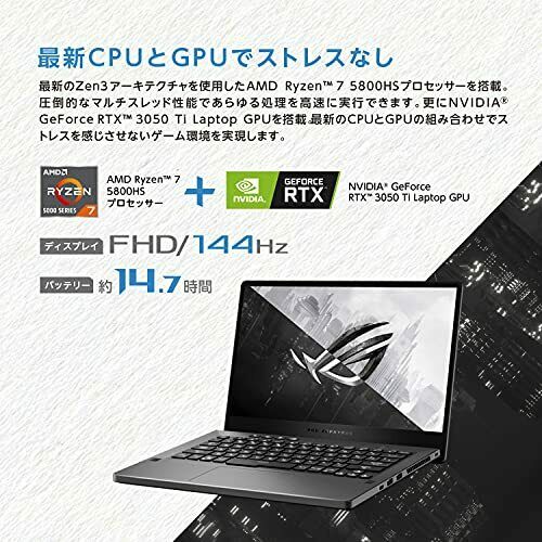 Asustek Gaming Laptop ROG ZEPHYRUS G14 GA401QE 14in/RYZEN 7 5800HS/16GB,512GB