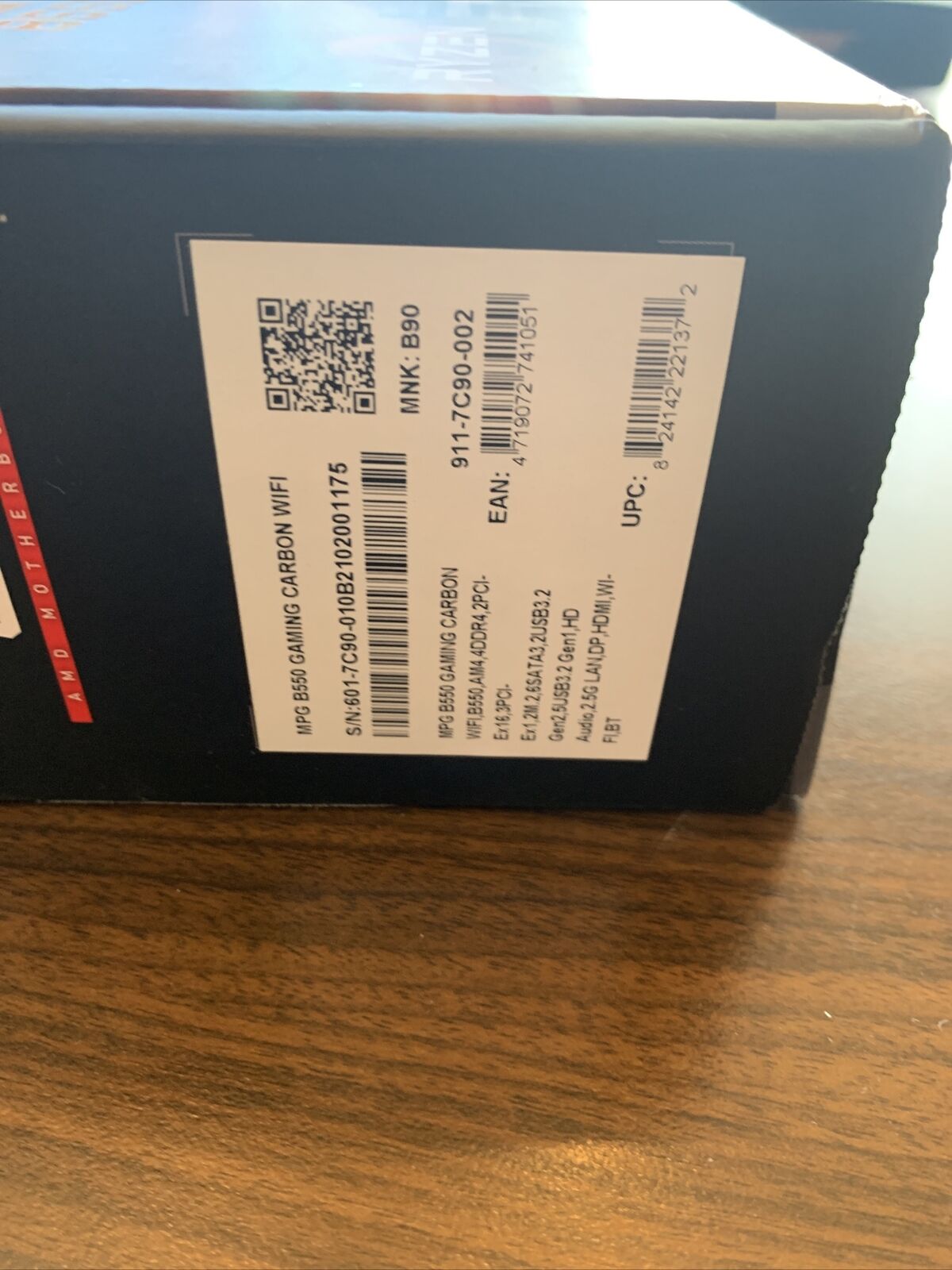msi B550 Gaming motherboard Ryzen Supported.
