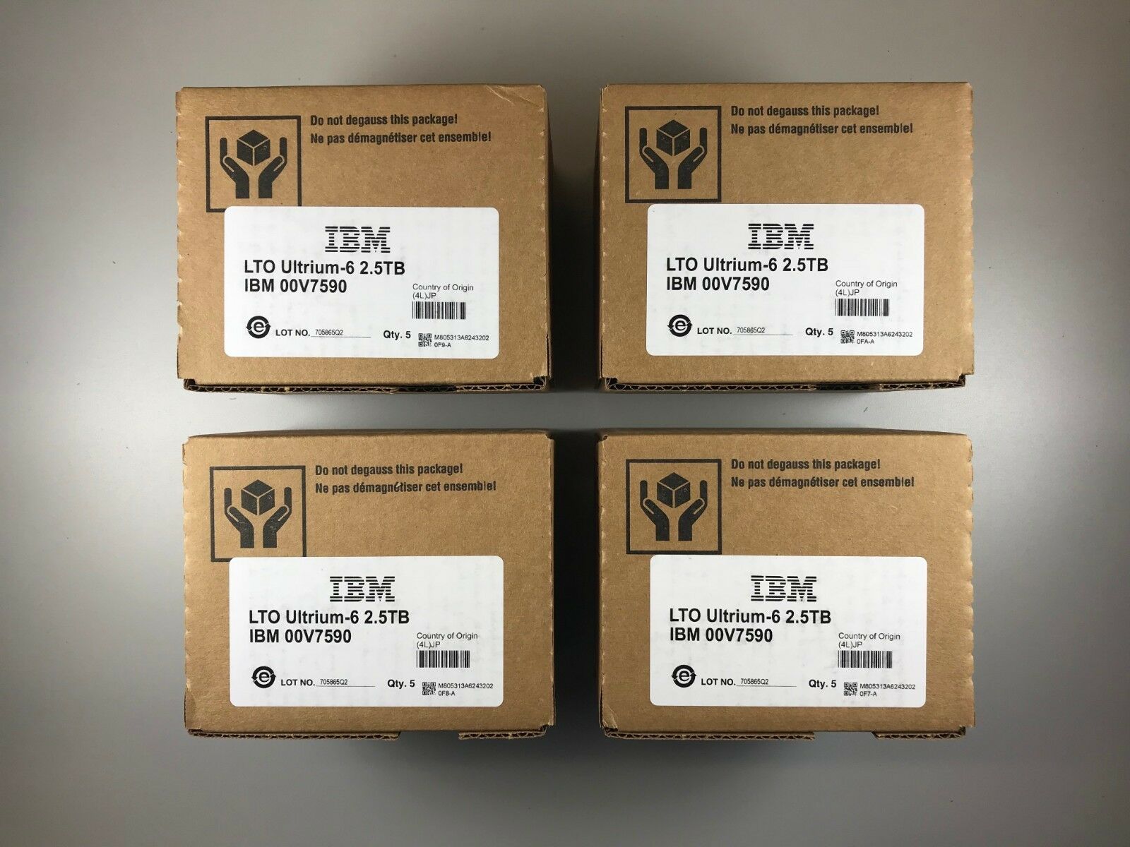 BRAND NEW- IBM LTO-6 TAPE (20 PACK) ULTRIUM #00V7590 DATA STORAGE BACKUP