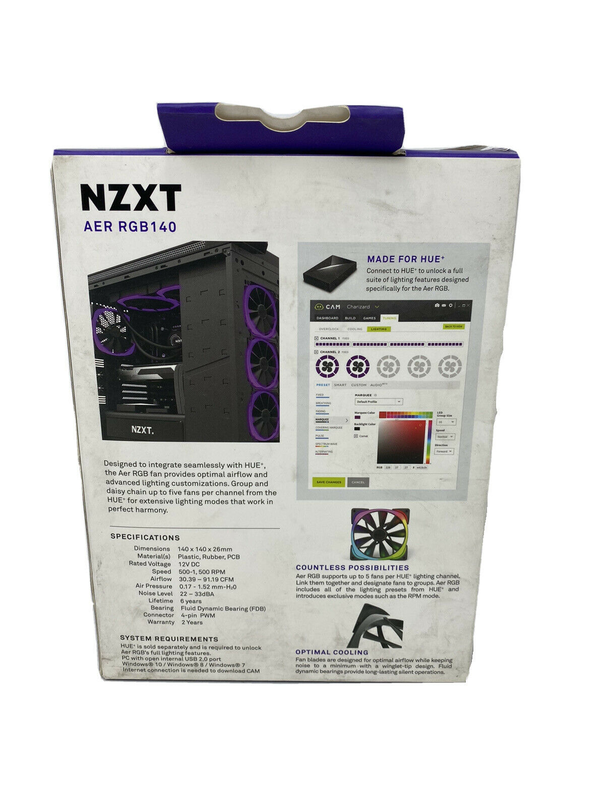 NZXT RF-AR140-T1 Aer RGB140 Triple Pack 140MM RGB Case Fan