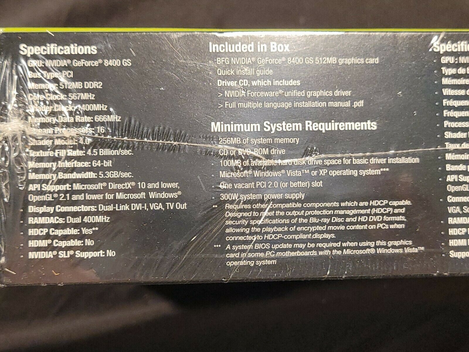 NVidia Geforce 8400 GS PCI DDR2 512MB Video Graphics Card 64 Bit Windows 10