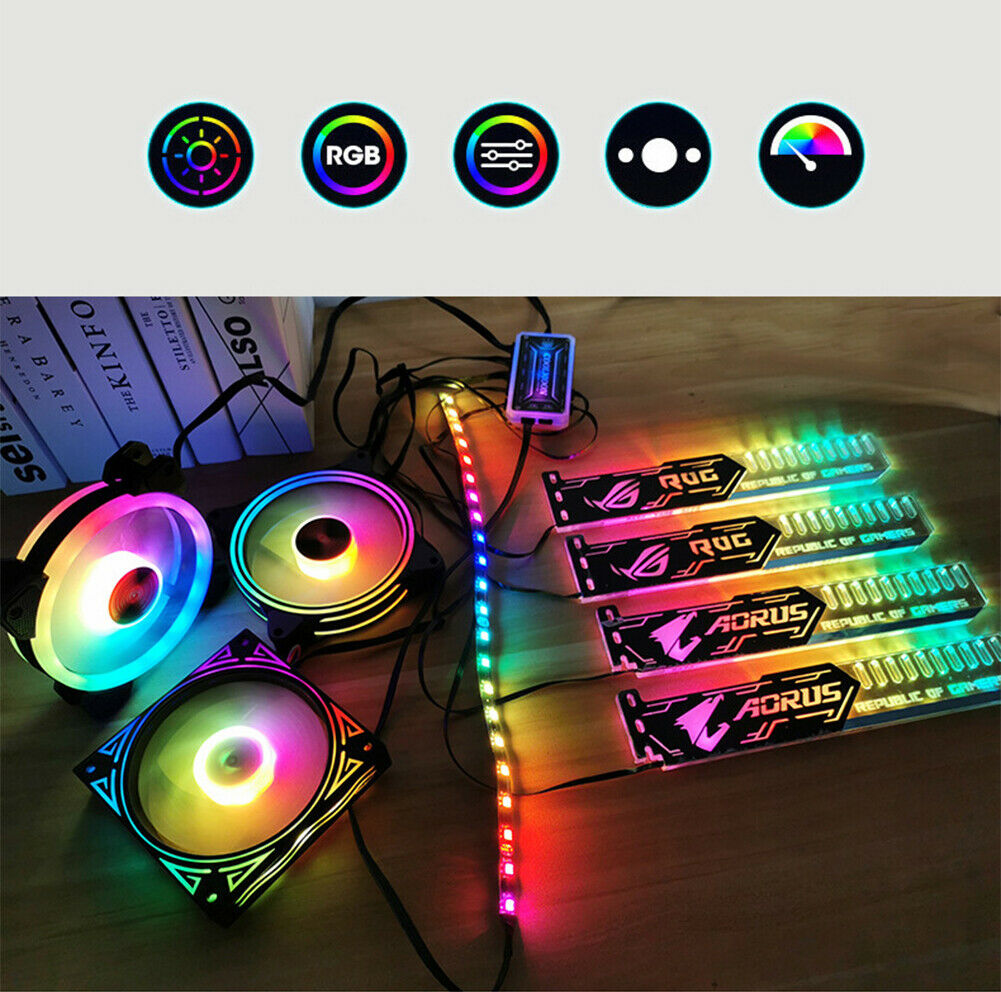 RGB Graphics Card Bracket LED Sync Light Acrylic for Brace GPU Fix Video Card PC