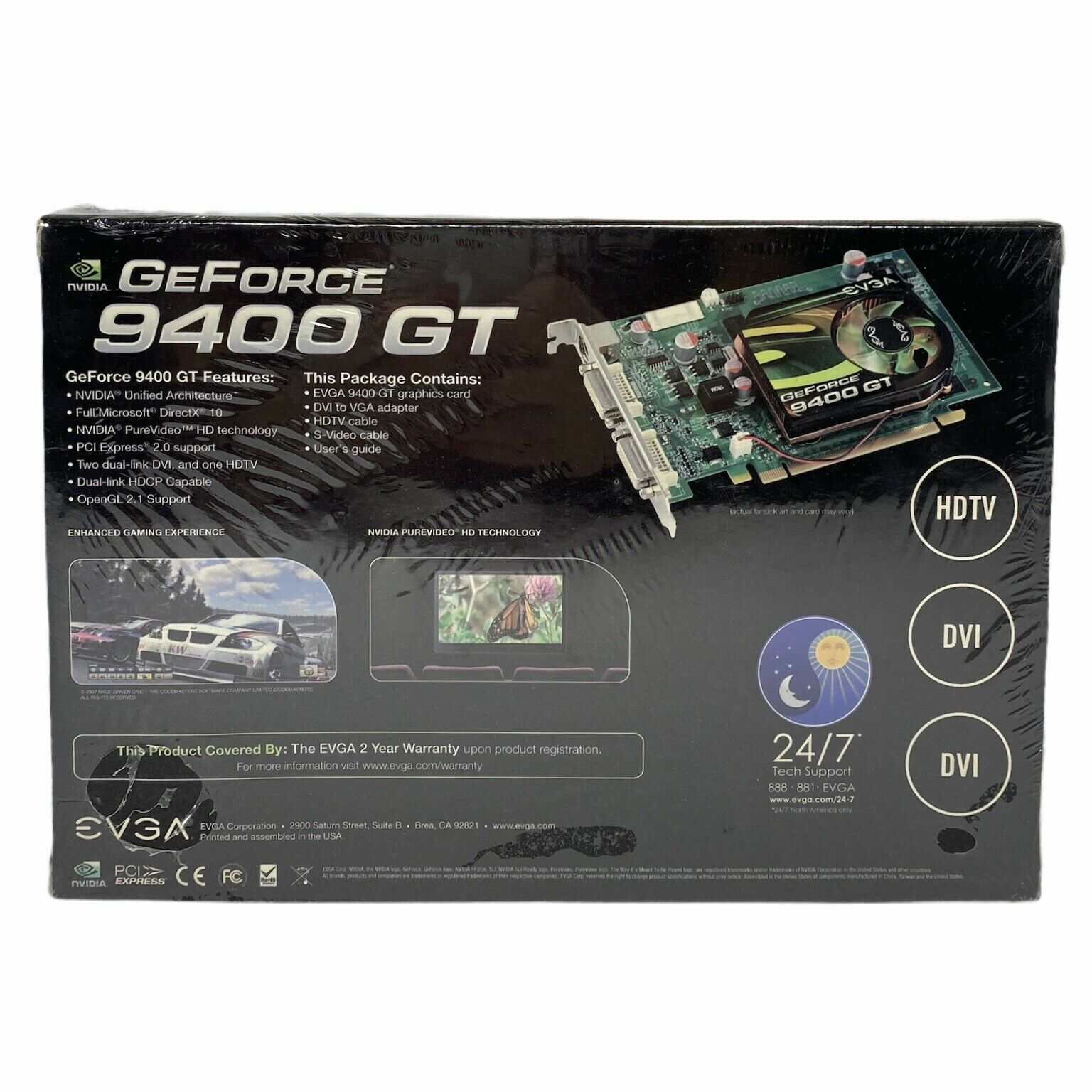EVGA NVIDIA GeForce 9400 GT 1GB DDR2 PCI-E 2.0 Video Graphics Card 2 x DVI HDTV