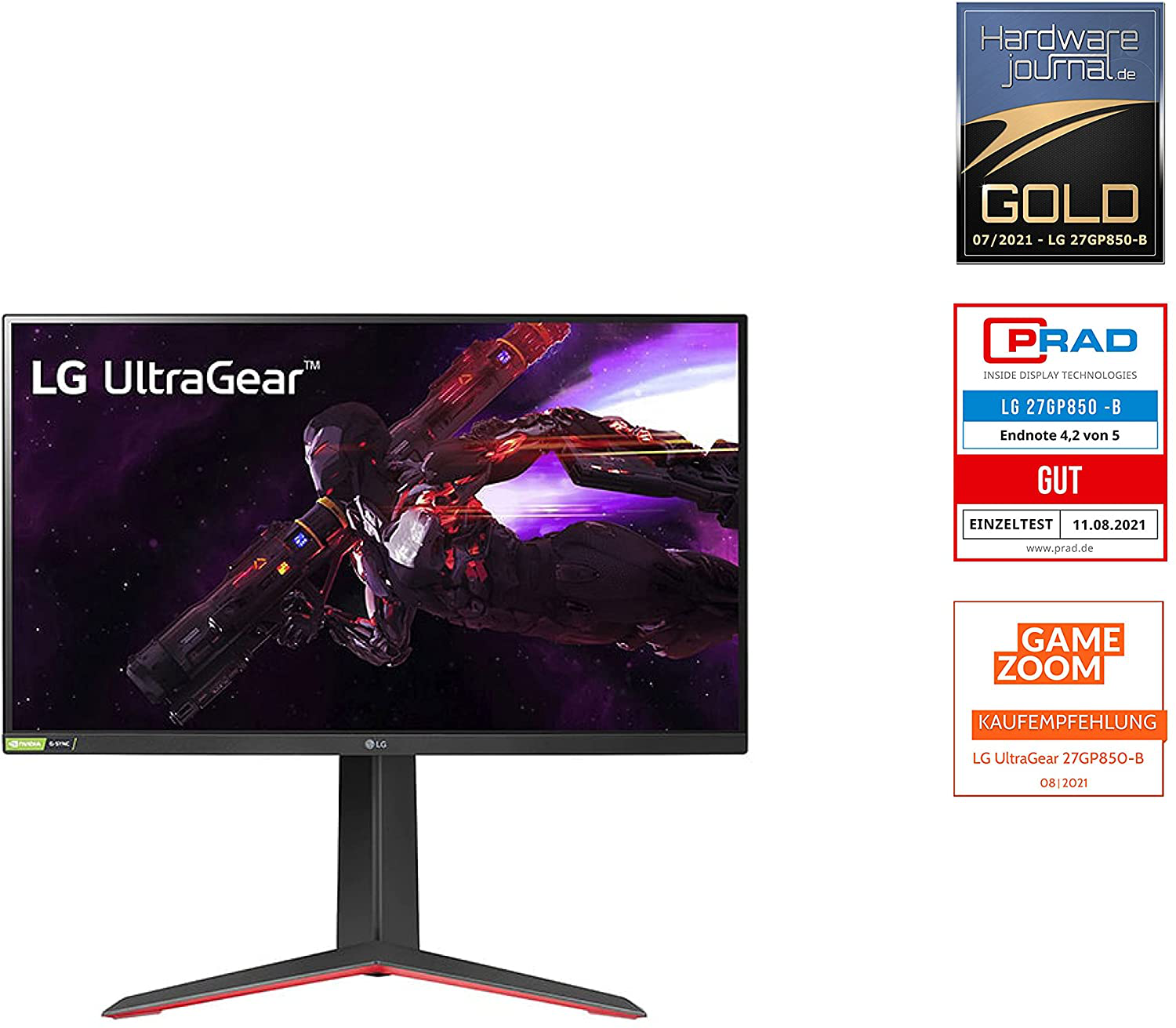 LG 27GP850-B UltraGear Gaming Monitor (QHD, IPS-Panel mit 1ms (GtG), 180 Hz)