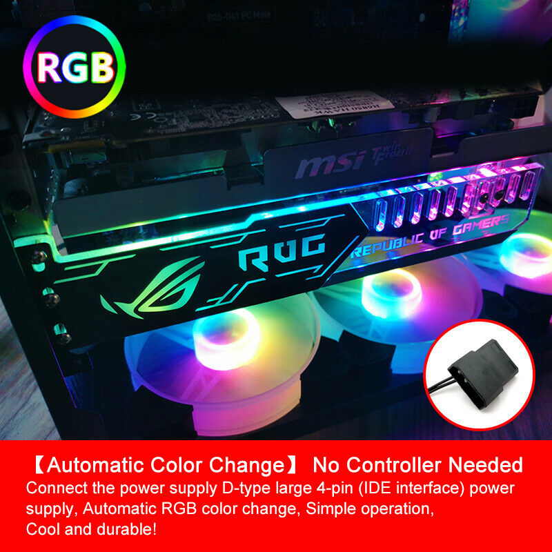 RGB Graphics Card Bracket LED Sync Light Acrylic for Brace GPU Fix Video Card PC